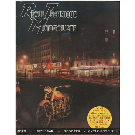 REVUE TECHNIQUE MOTOCYCLISTE RADIOR et VELOSOLEX N°48 MARS 1952 | RMT 48 |