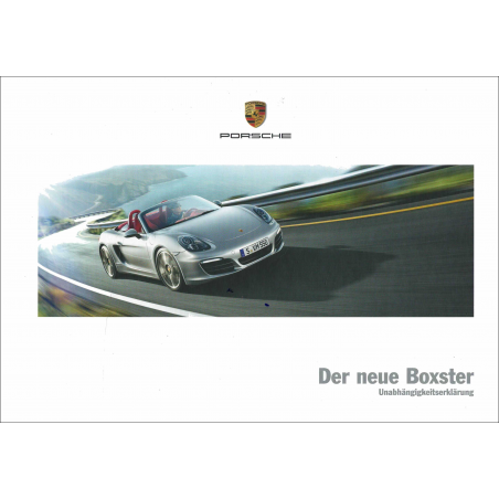 Catalogue PORSCHE BOXSTER (11/2011) Allemand | PORS32 - Ref: WSLB1301000110 DE/WW |