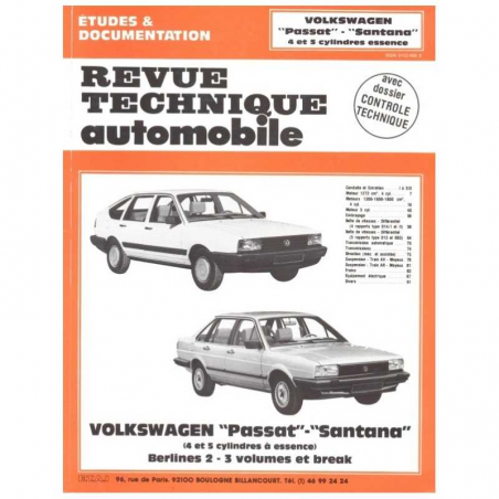 Revue Technique VOLKSWAGEN PASSAT et SANTANA 4 et 5 cylindres Essence | Etudoc Passat |