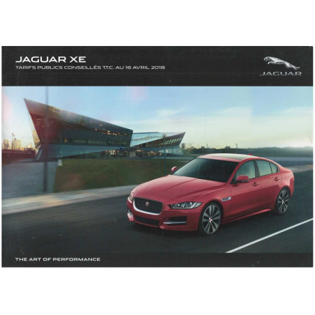 Catalogue JAGUAR XE - Tarifs, Equipements (Français) 2018 | JAG05 |