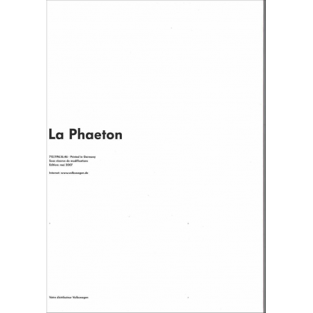 Catalogue VOLKSWAGEN PHAETON (Français) 2007 | VW04 - Ref: 715.1196.16.46 |