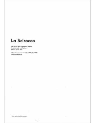Catalogue Volkswagen SCIROCCO MK3 (Français) 2010 | VW05 |