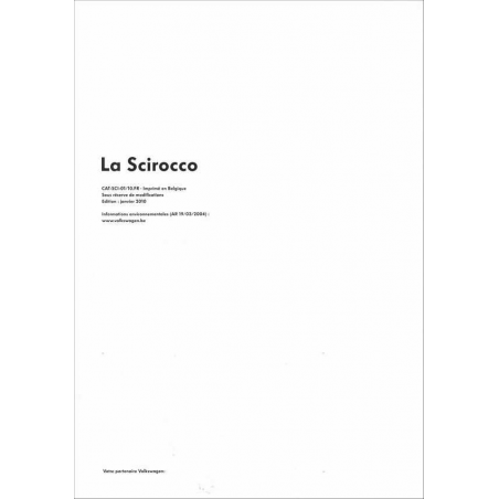 Catalogue Volkswagen SCIROCCO MK3 (Français) 2010 | VW05 |