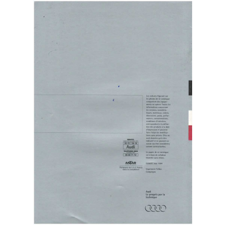 Catalogue AUDI A8 (Français) 1994 | AUDI26 |
