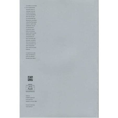 Catalogue AUDI A4 Avant (Français) 2001 | AUDI41 |