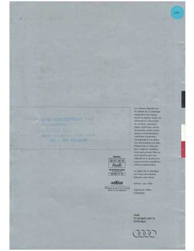 Catalogue Nouvelle AUDI A8 2.8l et 4.2 (Français) 1994 | AUDI42 |