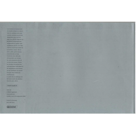 Catalogue AUDI A3 Sportback (Français) 2005 | AUDI45 |