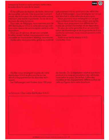 Catalogue VW SCIROCCO Mk2 (Français) 1983 | VW09 |
