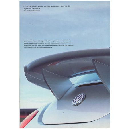 Catalogue VW New Beetle Mk1 RSi (Français) 2000 | vw11 |