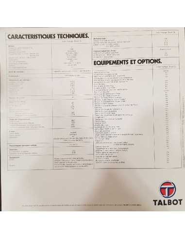 Dépliant TALBOT AVENGER (Français) 1980 | TAL01 - Ref : 1G010 F-9/79 |