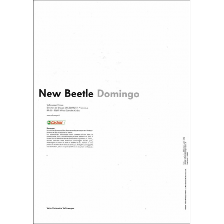 Catalogue VW New Beetle 1 Coach DOMINGO (Français) 2004 | VW020 - Ref: VWC 4170 09/04 |