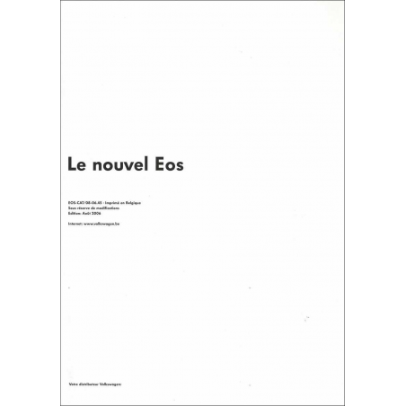Catalogue VOLKSWAGEN EOS (Français) 2006 | VW031 |