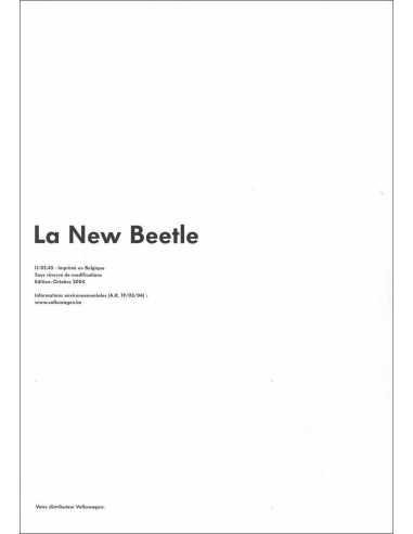 Catalogue VOLKSWAGEN New Beetle 1 Coach (Français) 2006 | VW032 |