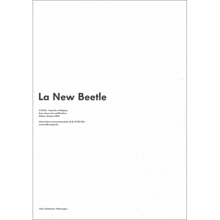 Catalogue VOLKSWAGEN New Beetle 1 Coach (Français) 2006 | VW032 |