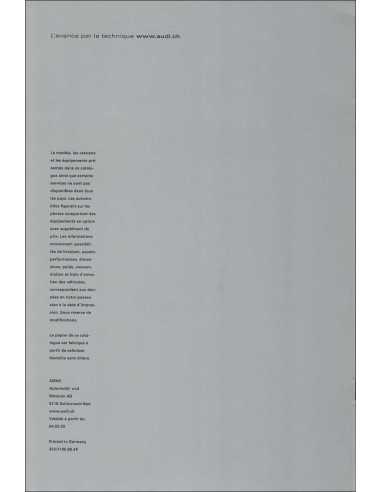 Catalogue AUDI A8L 4.2 Quattro (Français) 2003 | AUDI50 |