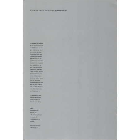 Catalogue AUDI A8L 4.2 Quattro (Français) 2003 | AUDI50 |