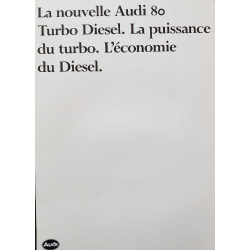 Dépliant LA NOUVELLE AUDI 80 TURBO DIESEL ( Français ) 1982 | AUDI56 |