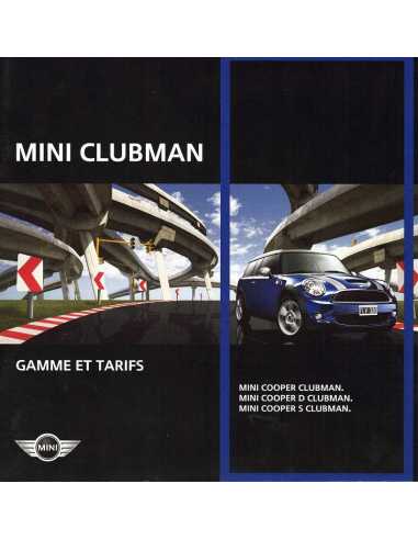 Catalogue MINI CLUBMAN - Gamme et Tarifs 2008 ( Français ) | MINI013 |