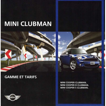 Catalogue MINI CLUBMAN - Gamme et Tarifs 2008 ( Français ) | MINI013 |