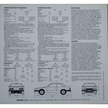 Catalogue MASERATI 222 SR / 4V (Français/Allemand) 1992 | MAS10 |
