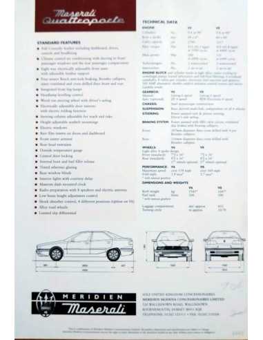 Dépliant Maserati Quattroporte 284 et 335 Ch (Anglais) | MAS011 |