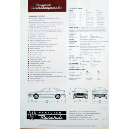 Dépliant Maserati Quattroporte 284 et 335 Ch (Anglais) | MAS011 |