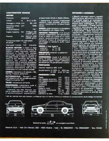Dépliant MASERATI GHIBLI 2000 (Italien) 1994 | MAS014 |