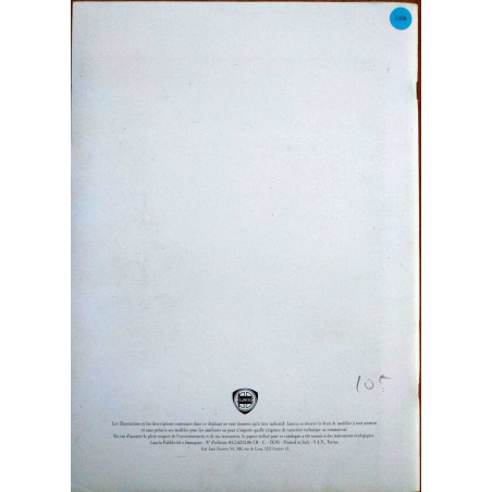 Brochure Publicitaire LANCIA &.(Français) 1993 | LAN17 |