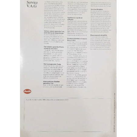 Catalogue AUDI 90 ( Français ) 08/1988 | AUDI076 |