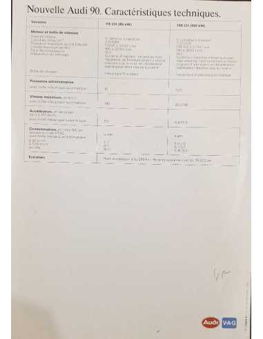 Brochure Nouvelle AUDI 90 5-Cylindres ( Français ) 09/1984 | AUDI080 |