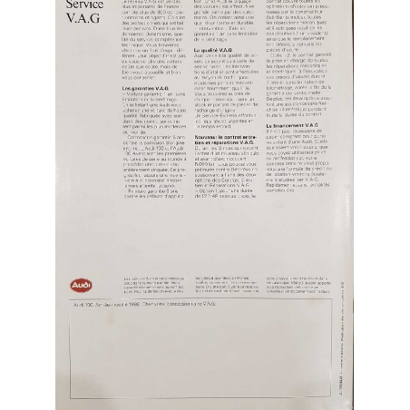 Catalogue AUDI 100 Avant ( Français ) 08/1987 | AUDI082 |