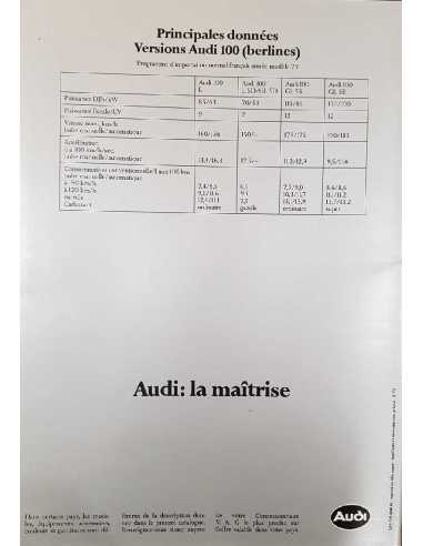 Catalogue AUDI 100 ( Français ) 08/1978 | AUDI084 |