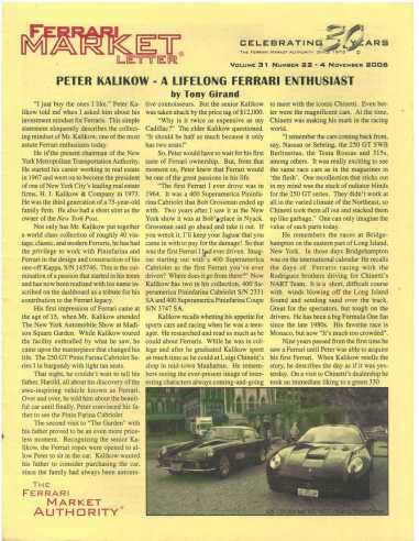 The Ferrari Market Letter Vol.31 Issue 22 | FERRARI MARKET n°22 |