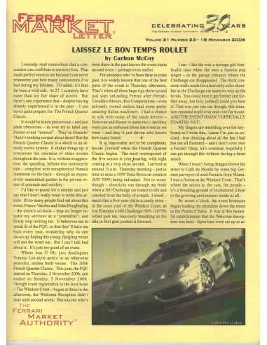The Ferrari Market Letter Vol.31 Issue 23 | FERRARI MARKET n°23 |
