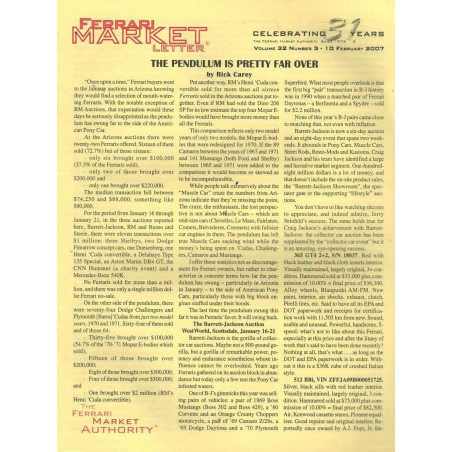 The Ferrari Market Letter Vol.32 Issue 3 | FERRARI MARKET n°3 |