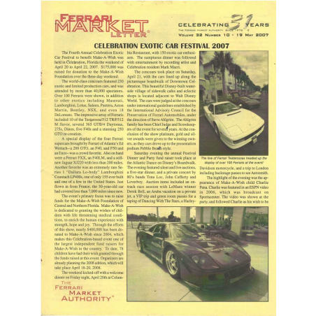 The Ferrari Market Letter Vol.32 Issue 10 | FERRARI MARKET n°10 |