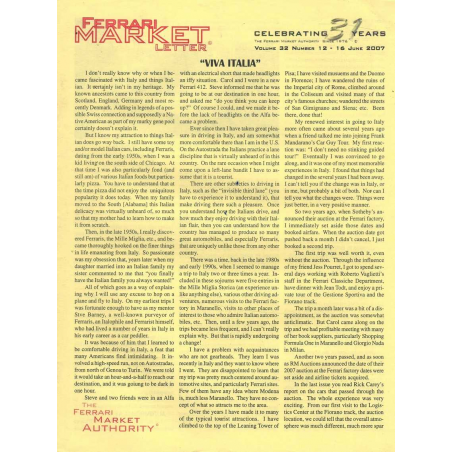 The Ferrari Market Letter Vol.32 Issue 12 | FERRARI MARKET n°12 |