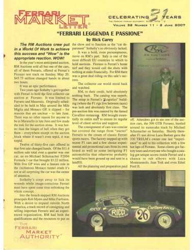 The Ferrari Market Letter Vol.32 Issue 13 | FERRARI MARKET n°13 |