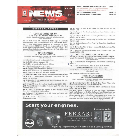 Ferrari Club of America - Bulletin 03/2007 | Ferrari Club 03/07 |