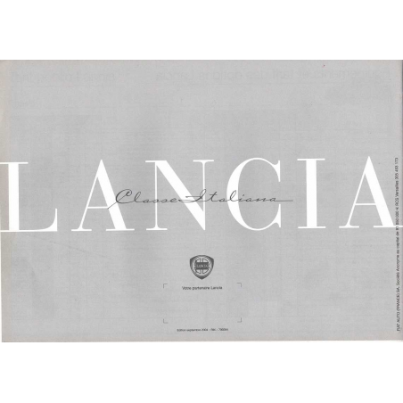 Catalogue LANCIA - Tarif et Gamme 2004 ( Français ) | LAN22 |