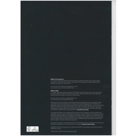 Catalogue BMW X4 M Compétition / M40i (Anglais) 2021 | BMW 045 - Ref: 411 003 51 1/21 CB |