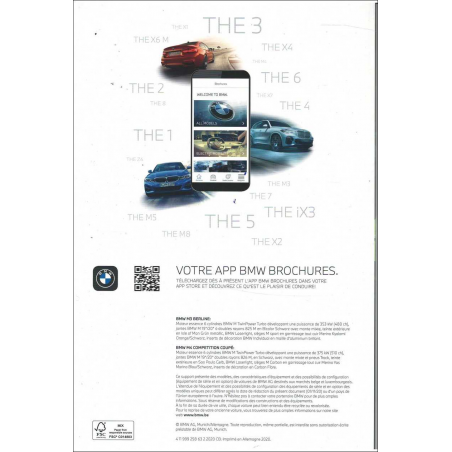 Catalogue BMW M3 Berline / M4 Coupé (Français) 2020 | BMW 054 - Ref: 411 999 258 63 2/20 CB |
