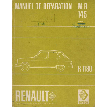 Manuel de Réparation Renault 4, Renault 6 (1968) Type R1180 | MR145 Original |