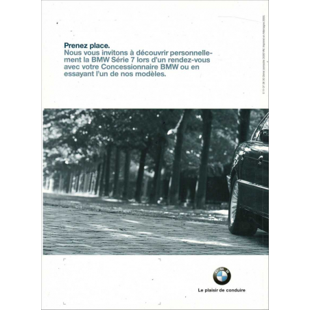 Catalogue BMW Série 7 (06/2000) Français (0 11 07 01 63) | BMW061 - Ref: 0 11 07 01 63 2/00 VM |