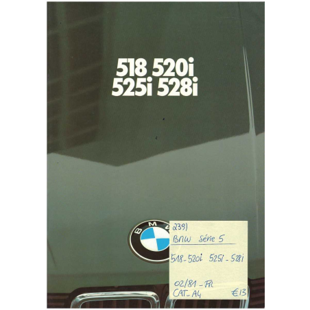 Catalogue BMW Série 5 (1981) Français | BMW064 - Ref: 111 05 0230 2/81 VM |