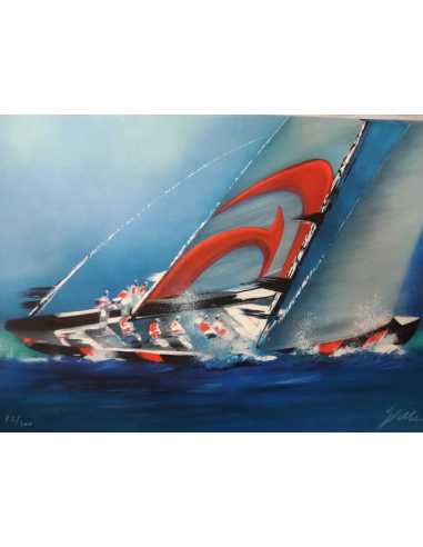 Lithographie Victor SPAHN "America's Cup - Alinghi 3" | spahnamerica |