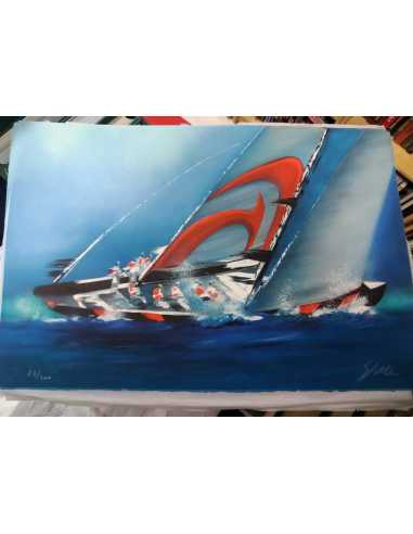 Lithographie Victor SPAHN "America's Cup - Alinghi 3" | spahnamerica |