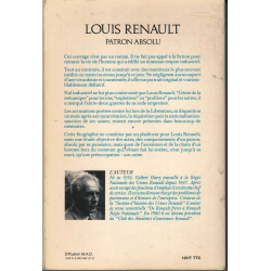 LOUIS RENAULT PATRON ABSOLU de Gilbert HATRY | 9782902667079 | 2