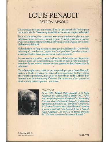 LOUIS RENAULT PATRON ABSOLU de Gilbert HATRY | 9782902667079 |