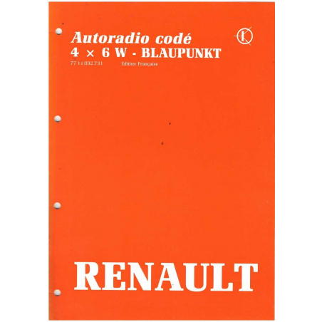 Manuel Réparation Renault AUTORADIO Codé 4x6w Blaupunkt | 7711092731 |